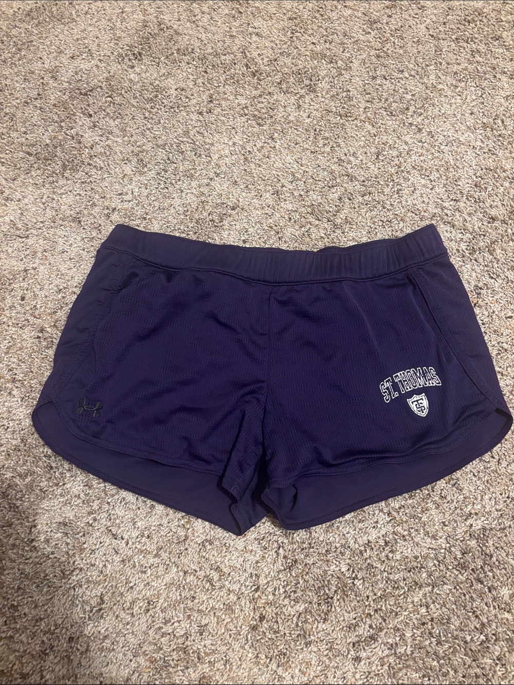 Under Armour Women’s Dark Purple Athletic Shorts with St. Thomas Crest